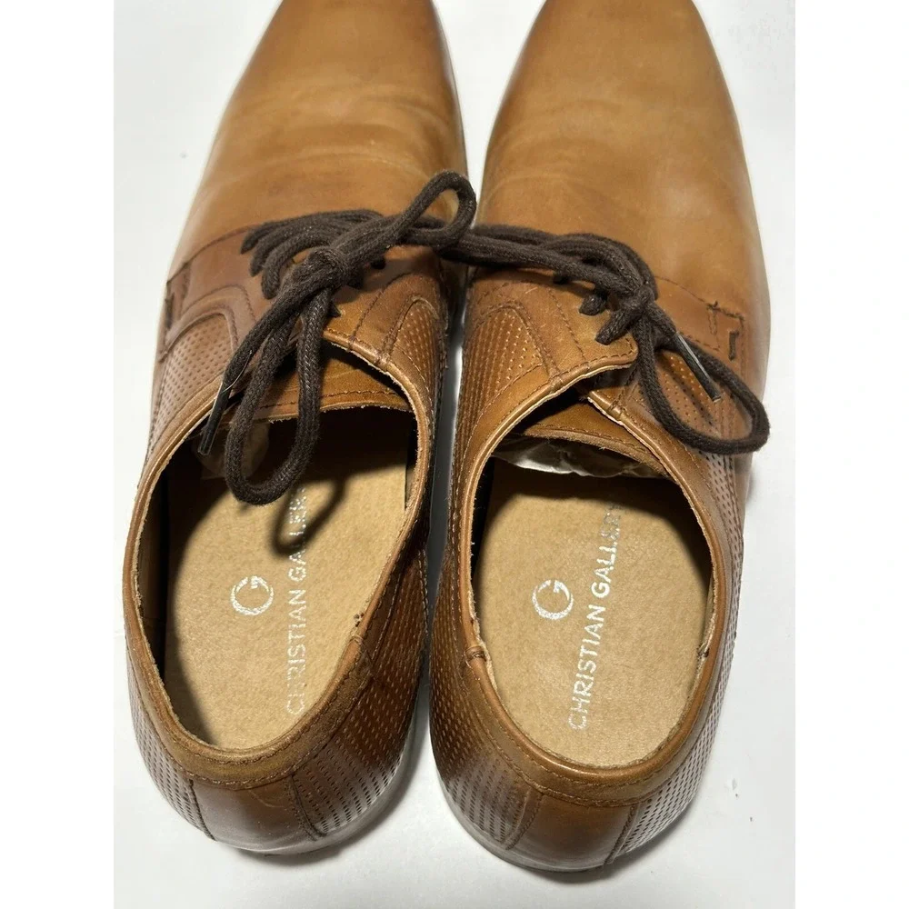 Christian Gallery Gentleman Brown Genuine Leather Shoes Sz 27 US Men 8.5-9